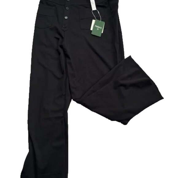 HALARA 16P High Waisted Pockets Straight Leg Casual Pants Black XL Petite NWT - Picture 2 of 5
